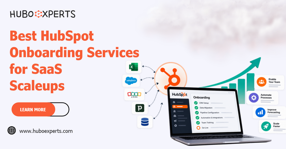 HubSpot onboarding dashboard with CRM setup, data migration, and automation